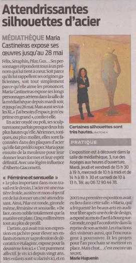 Article de presse  du journal Sud ouest  8 mai 2014